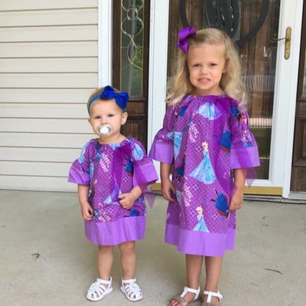 Handmade GIRLY BABIES purple Frozen Elsa dress 2T